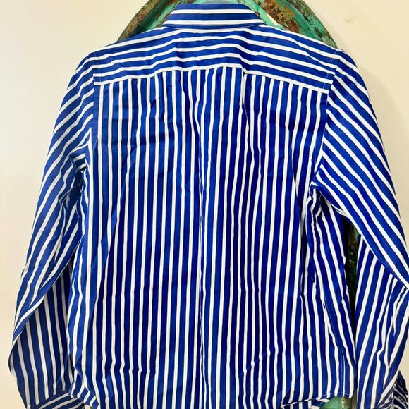 Ralph Lauren Classic Blue White Striped Button-Down Medium - Picture 4 of 4